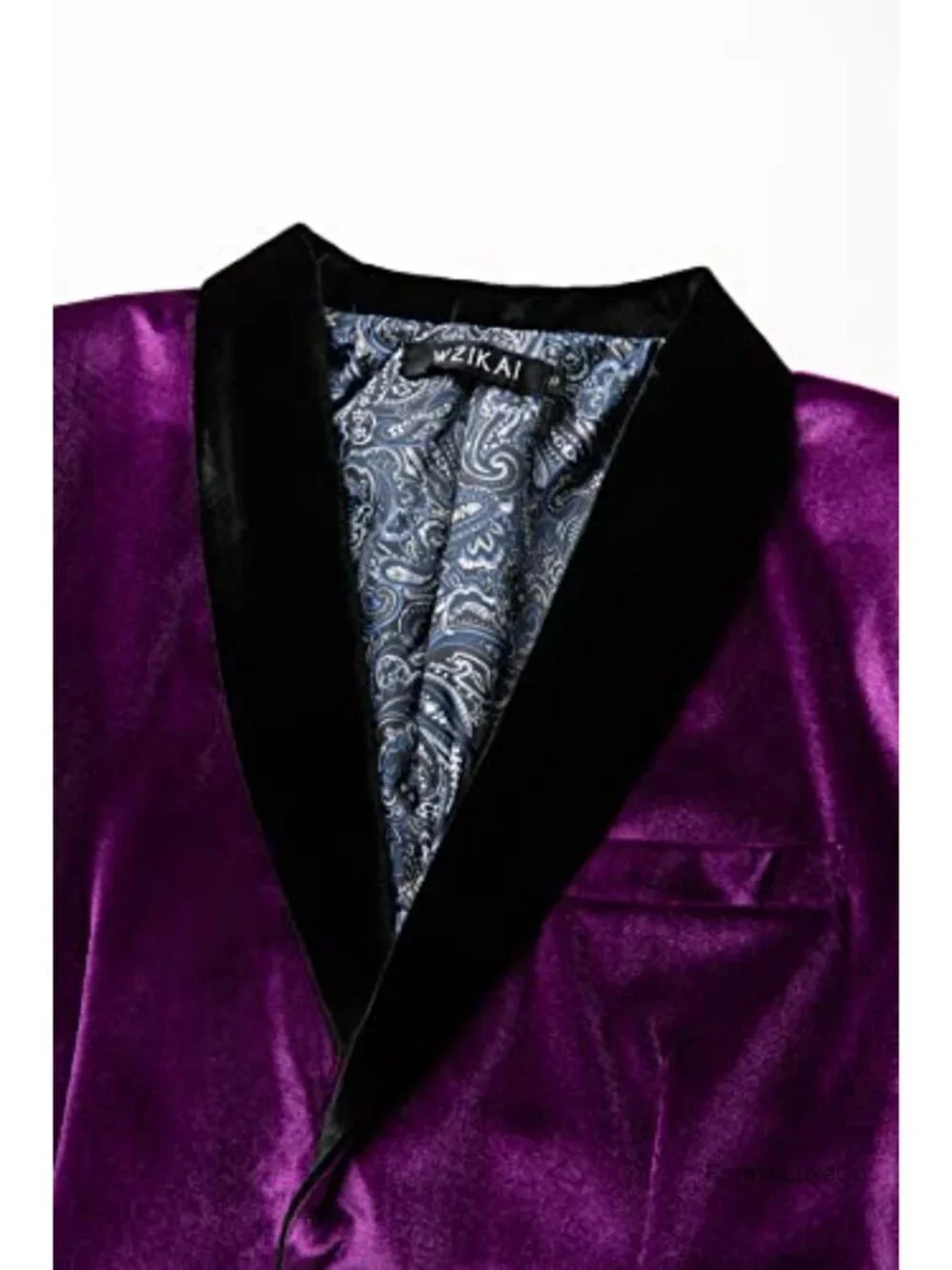 Men's Velvet Blazer Slim Fit One Button Solid Suit Jacket Sport Coat